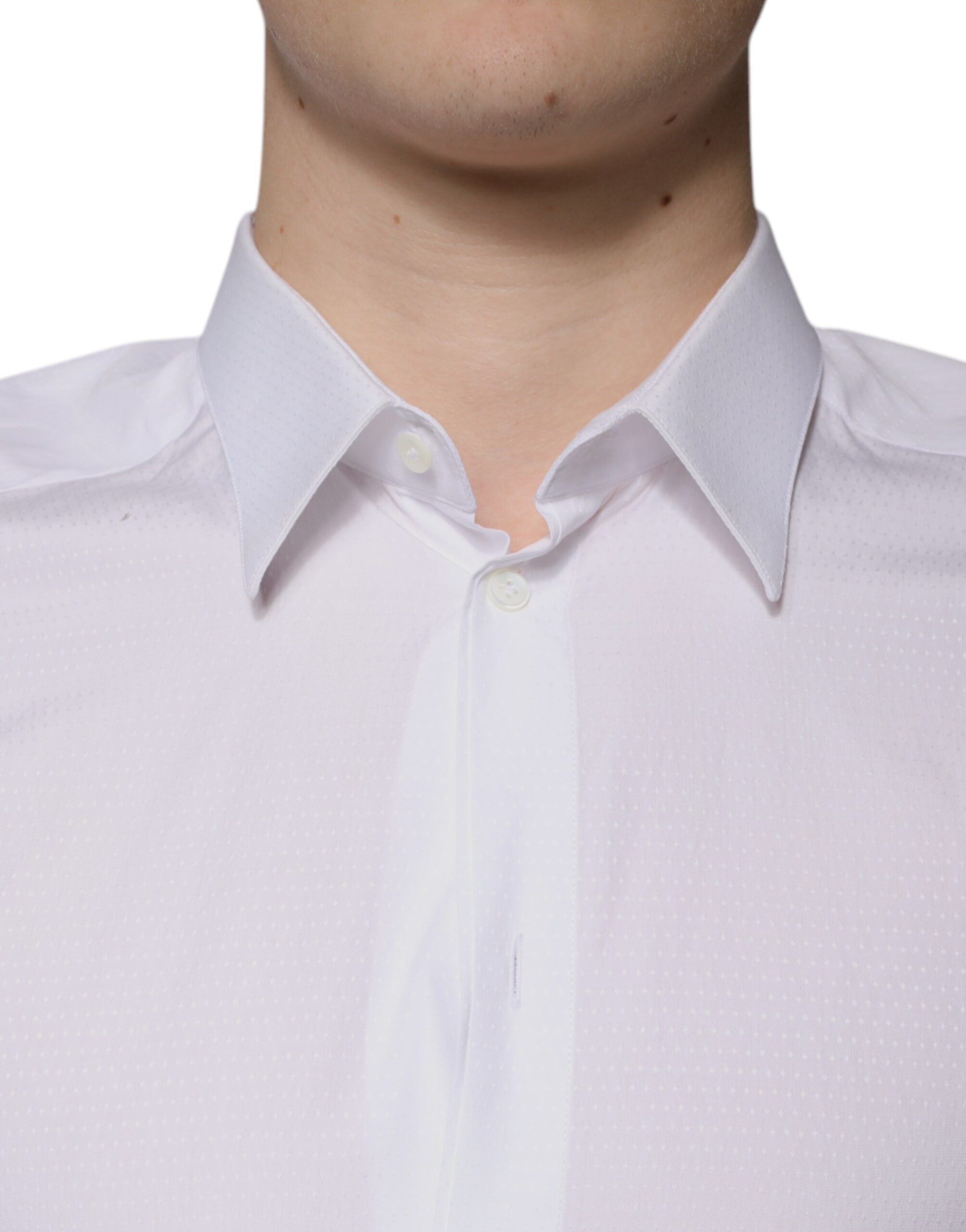 Dolce & Gabbana White formal men's shirt GOLD made of cotton
